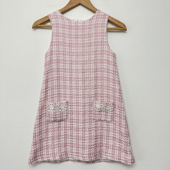 Florence Fancy Pink Tweed Shift Dress size 10 - Picture 1 of 8